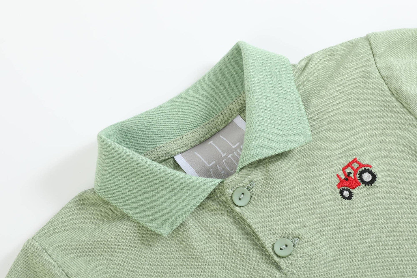 Lil Cactus - Green Tractor Polo Golf Shirt