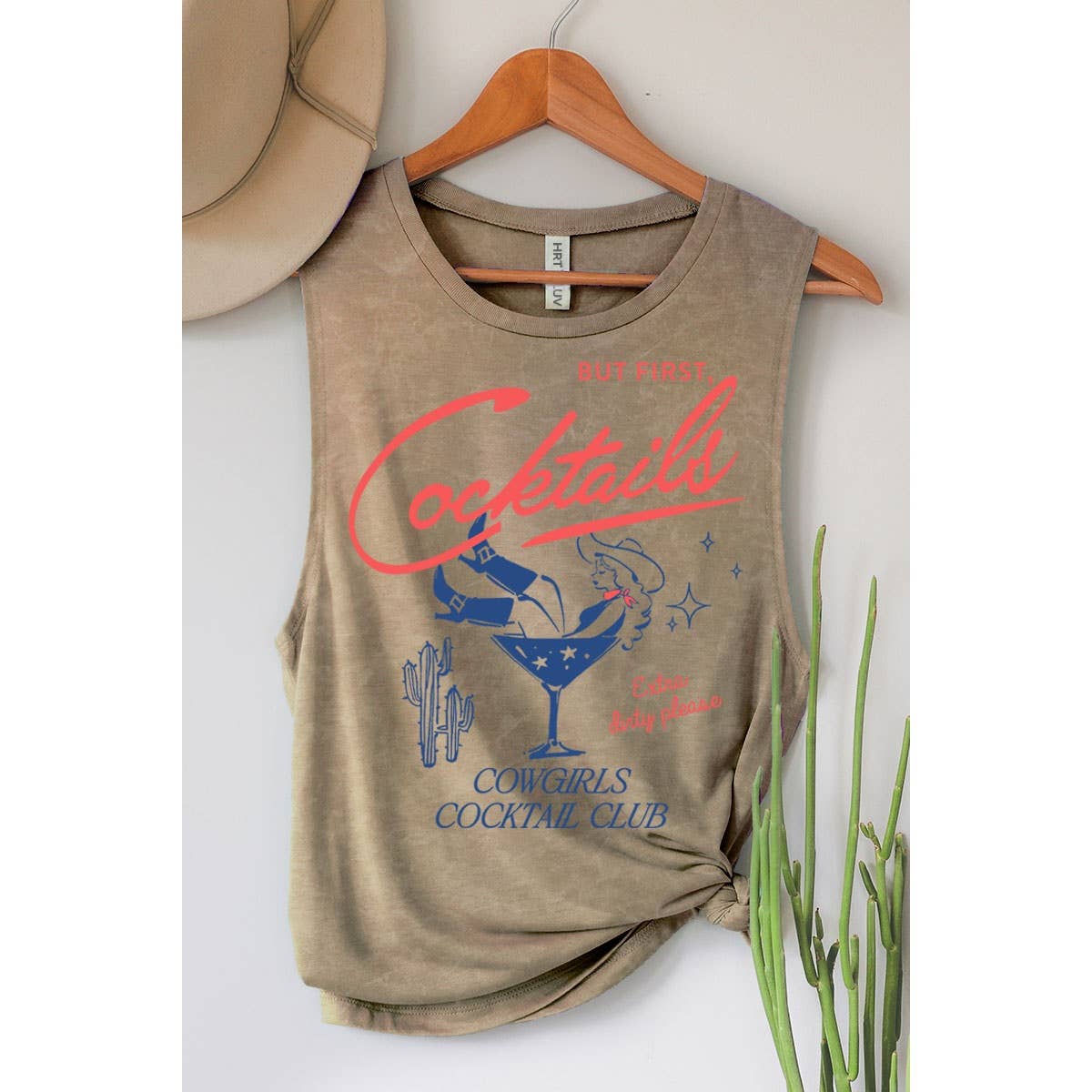 HRTandLUV - BUT FIRST COCKTAILS MINERAL GRAPHIC TANK TOP