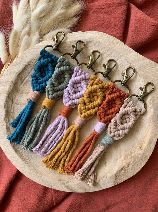 Offhand Fibers - Color Pop Macrame Keychain | Boho Accessories