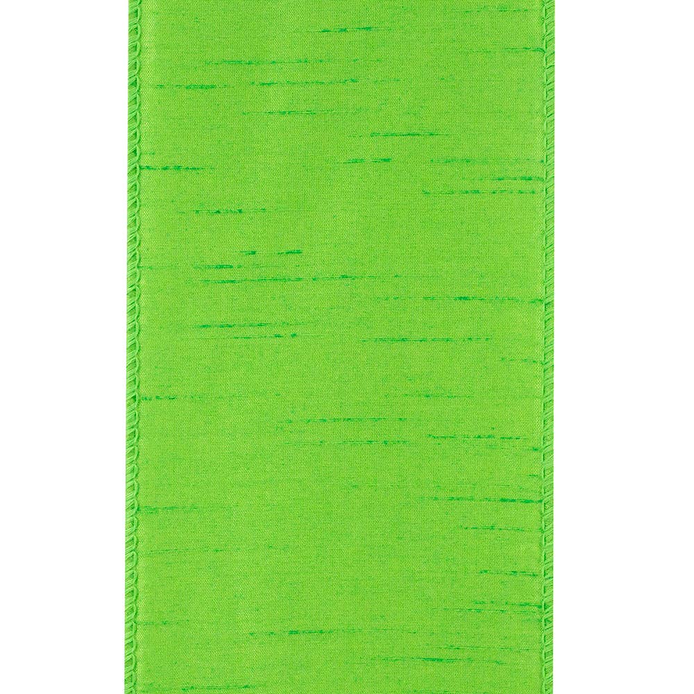 RELIANT RIBBON - Dupioni Supreme Wired Edge, Lime, 4 In, 10 Yards