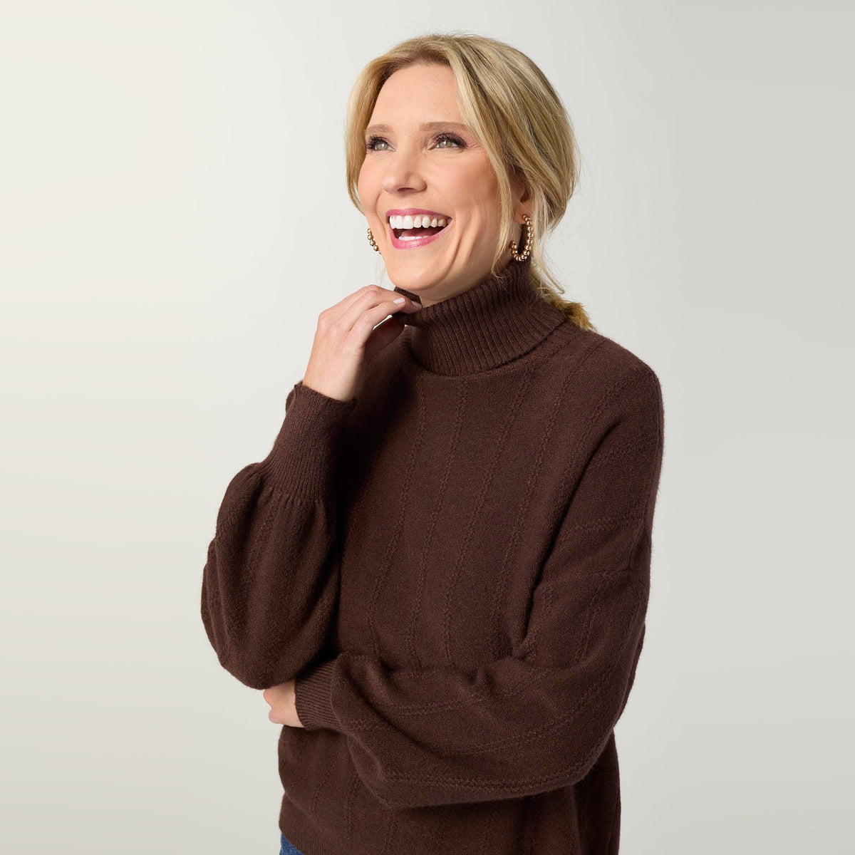 COCO + CARMEN - Heavenly-Luxe Textured Knit Turtleneck Sweater-Fall