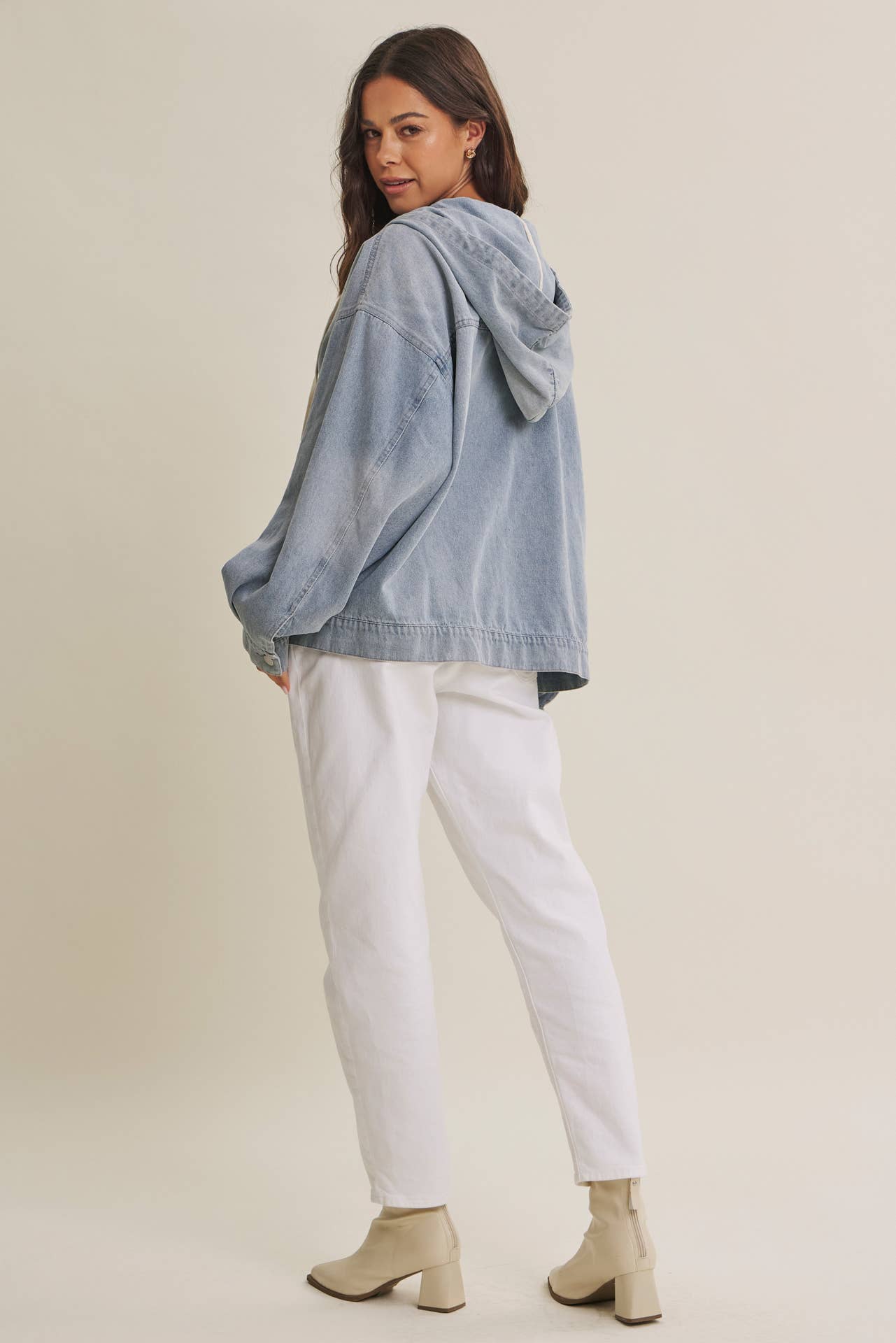in february - CRAVING COMFORT MINERAL-WASHED DENIM HOODED PULLOVER