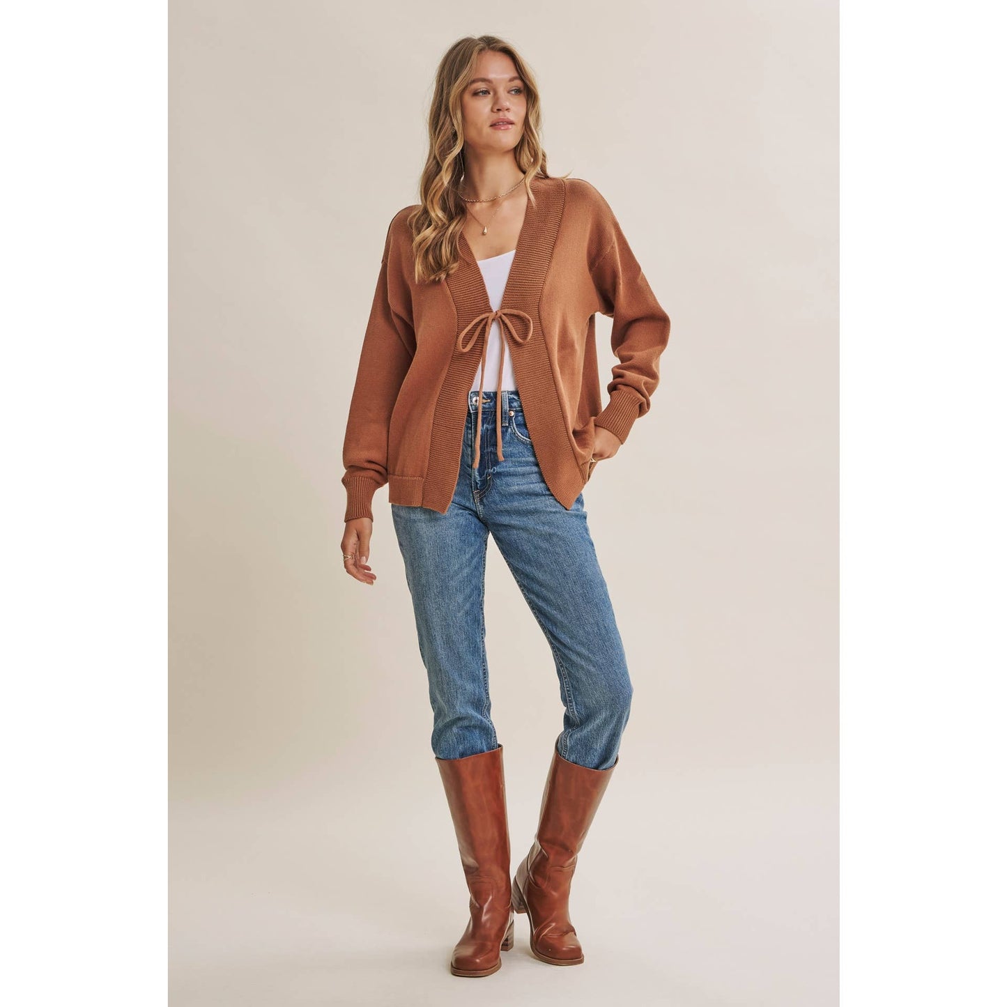 in february - SLOW GETAWAY SOFT COTTON VERSATILE SLOUCHY SWEATER CARDIGAN