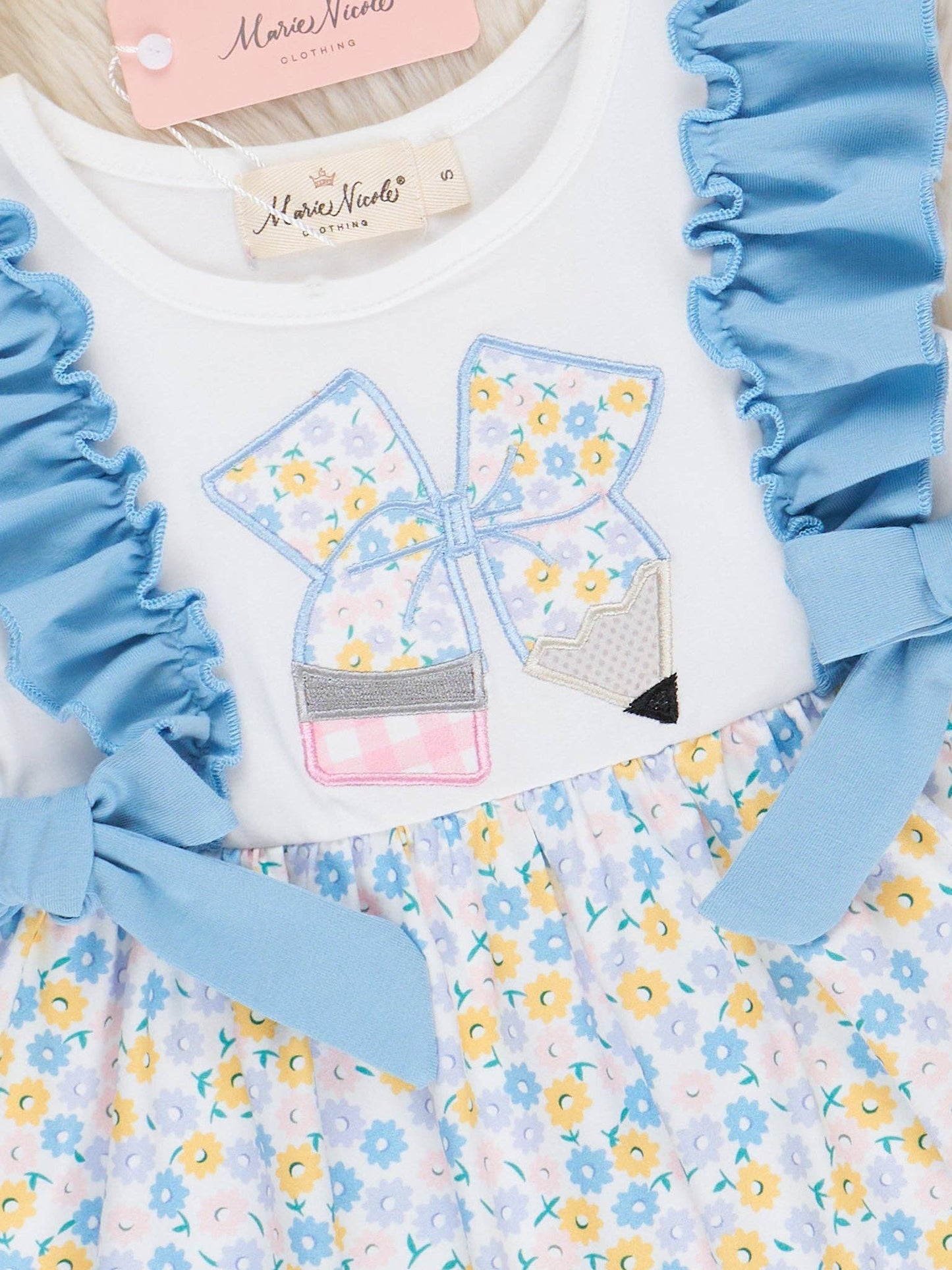 Marie Nicole Clothing - Ruffle Floral Bow Pencil Outfit