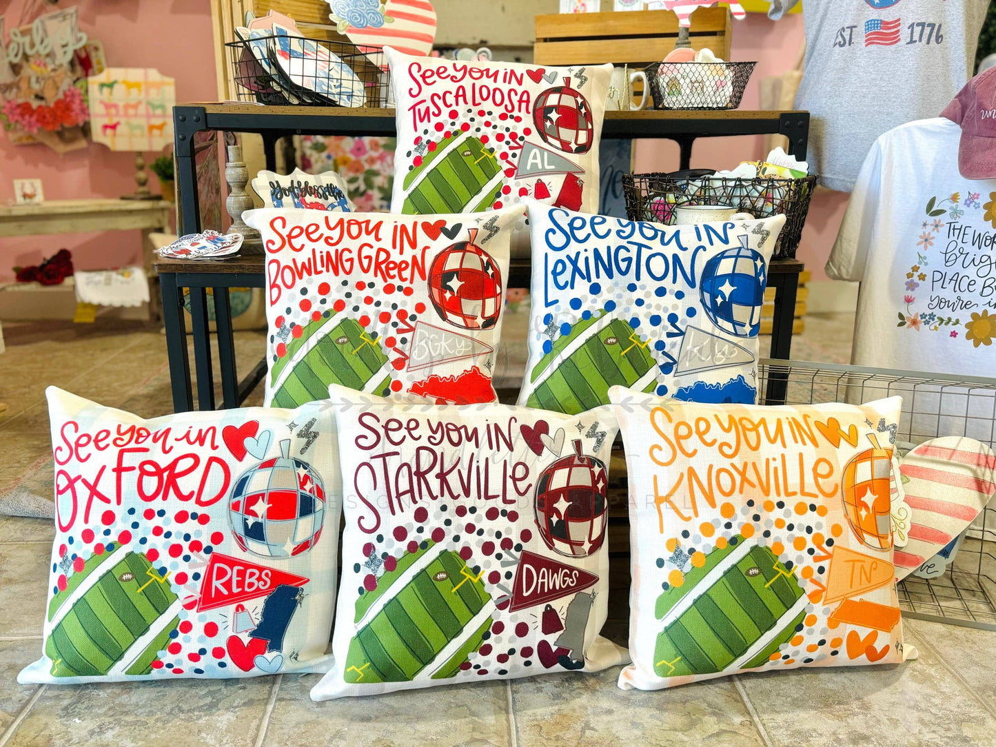 Knoxville Vols “See You In…”Custom School Pillow- Doodles By Rebekah