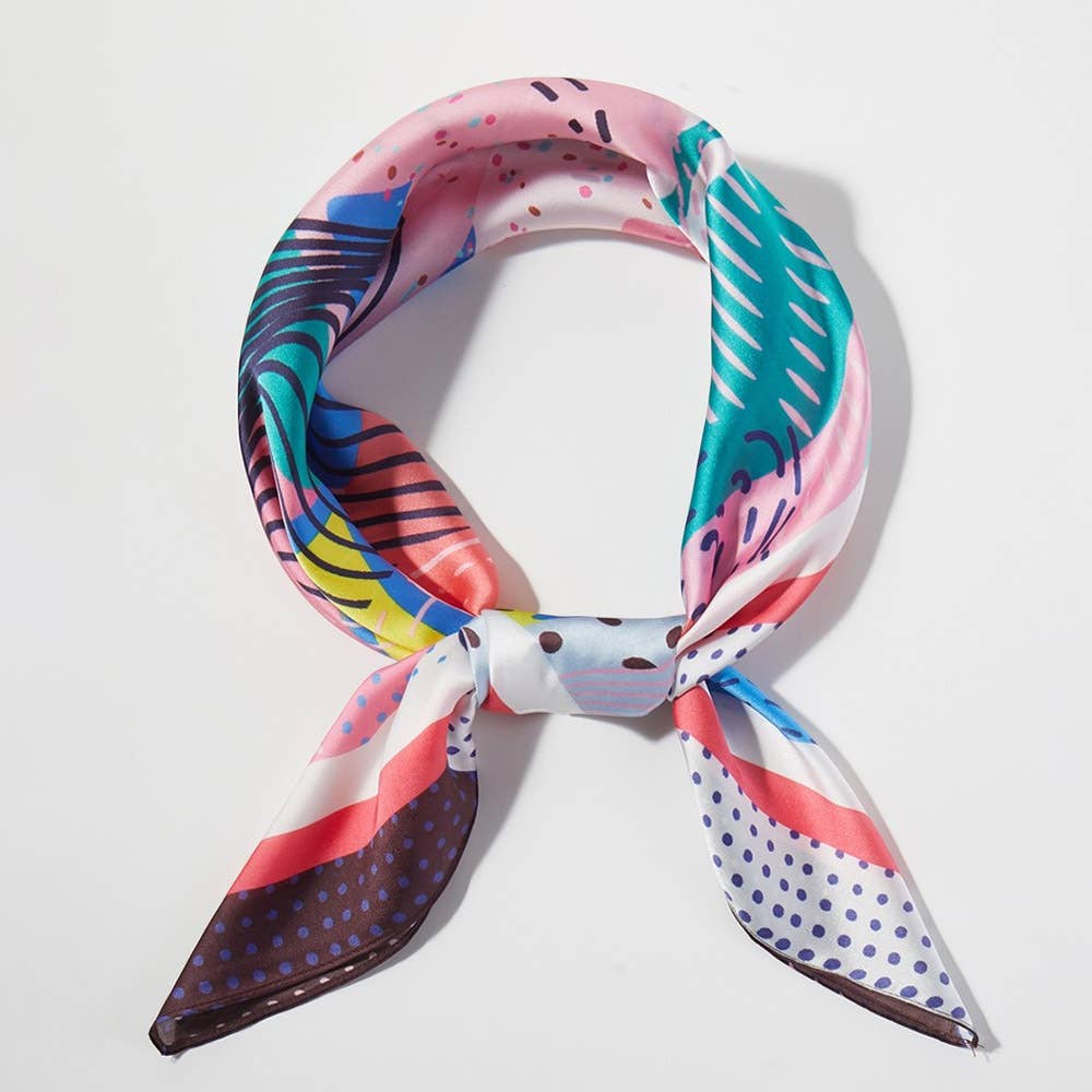 Sensibling Corp. - Abstract Collage Print Square Bandana Scarf
