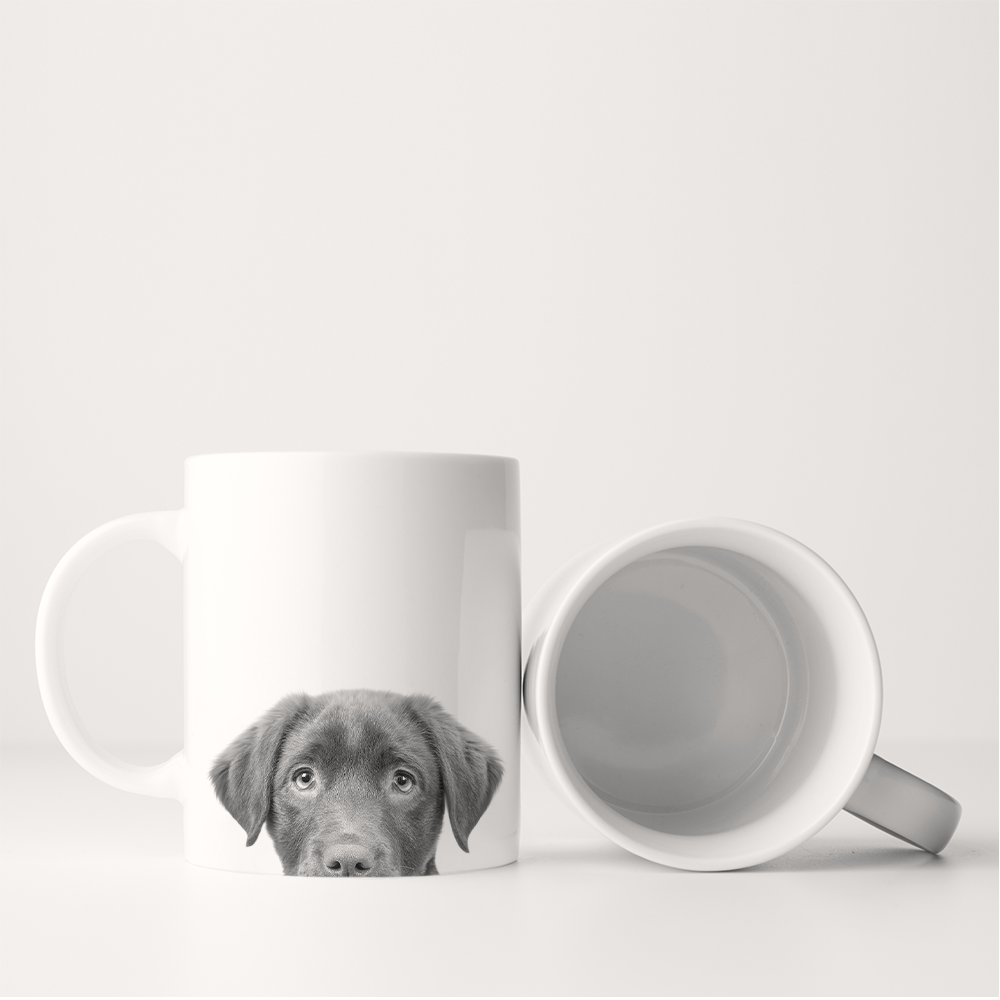 Perkie Prints - Peeking Lab Puppy (Chocolate) Mug