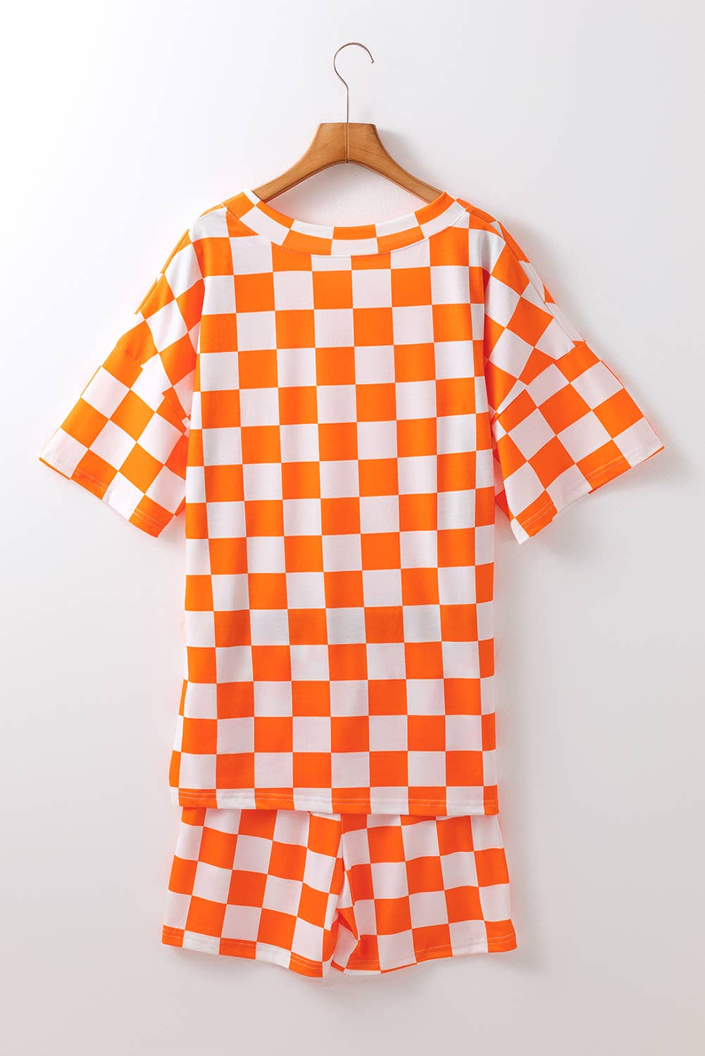 Aapparella - Checkered Print V Neck Top & Shorts Lounge Set | S-XL