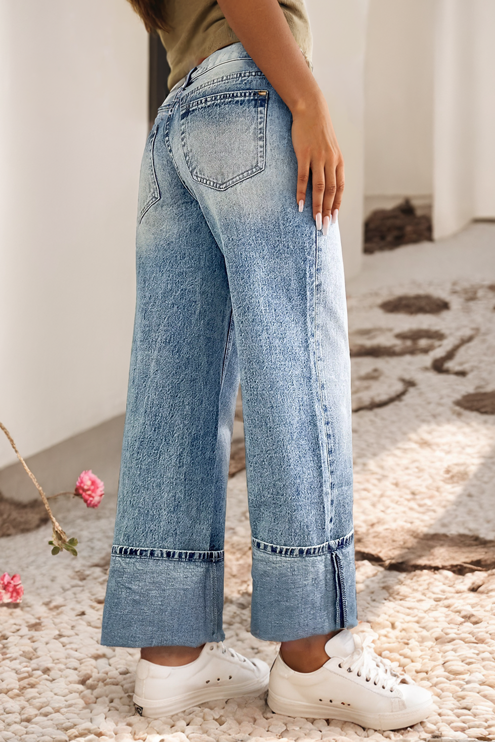 Little Daisy Closet - LDC High Rise Button Zip Fly Medium Wash Jeans