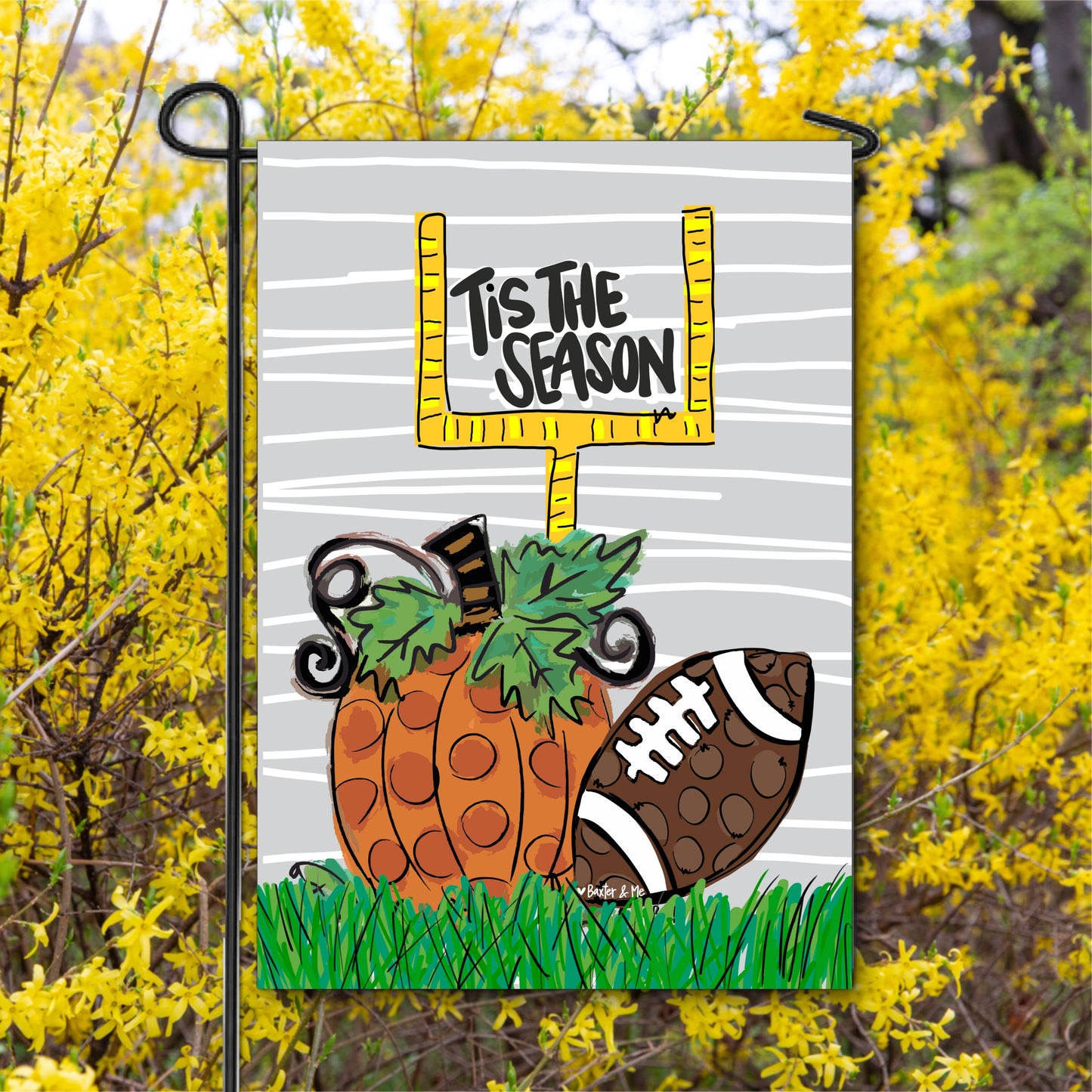Baxter & Me - Tis the Season Football Garden Flag