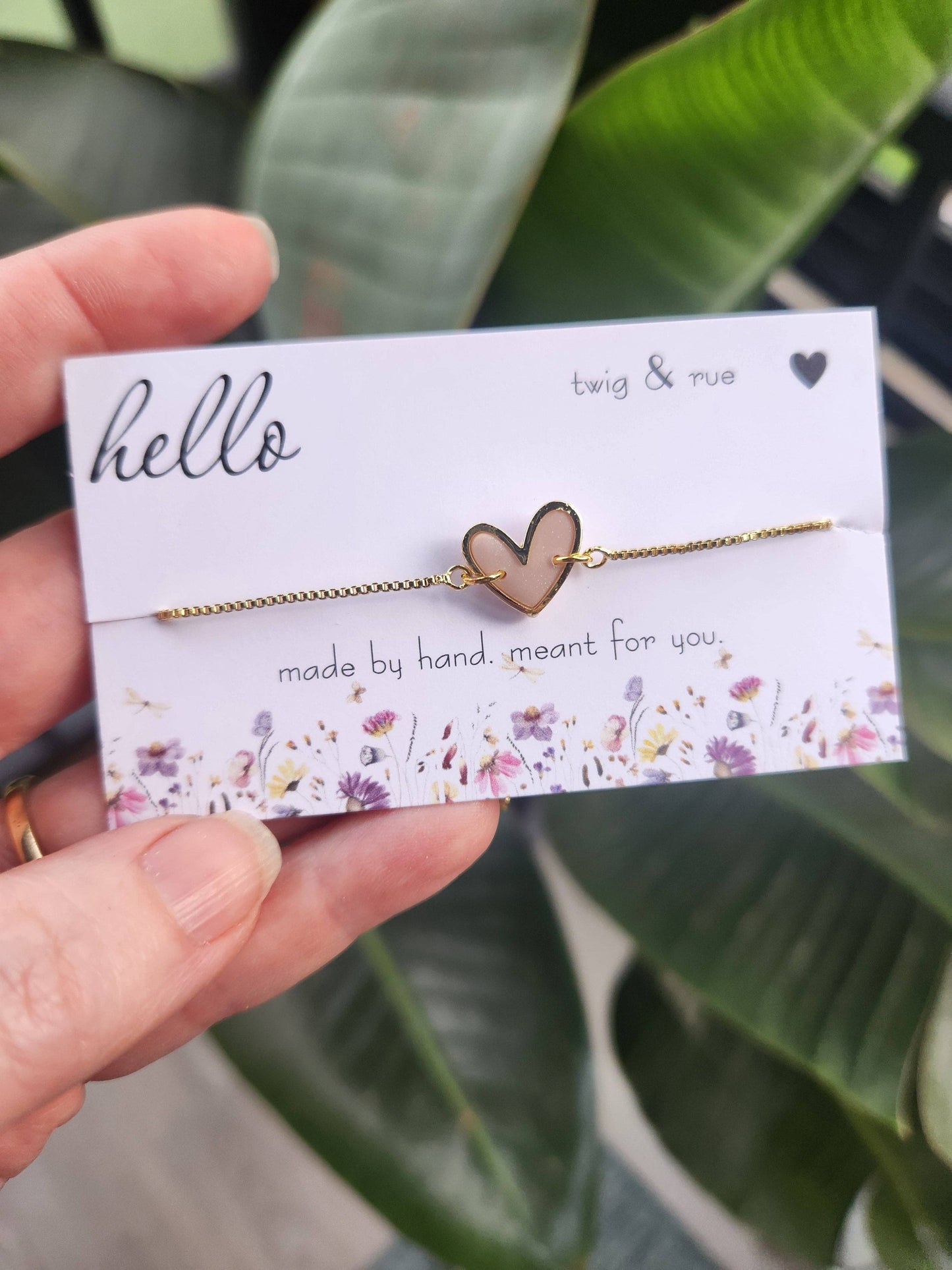 Twig & Rue boutique - Gold Heart Slider Bracelet- 18k gold plated