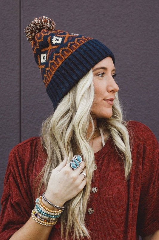 Three Bird Nest - Nili Pom Beanie - Camel Multi