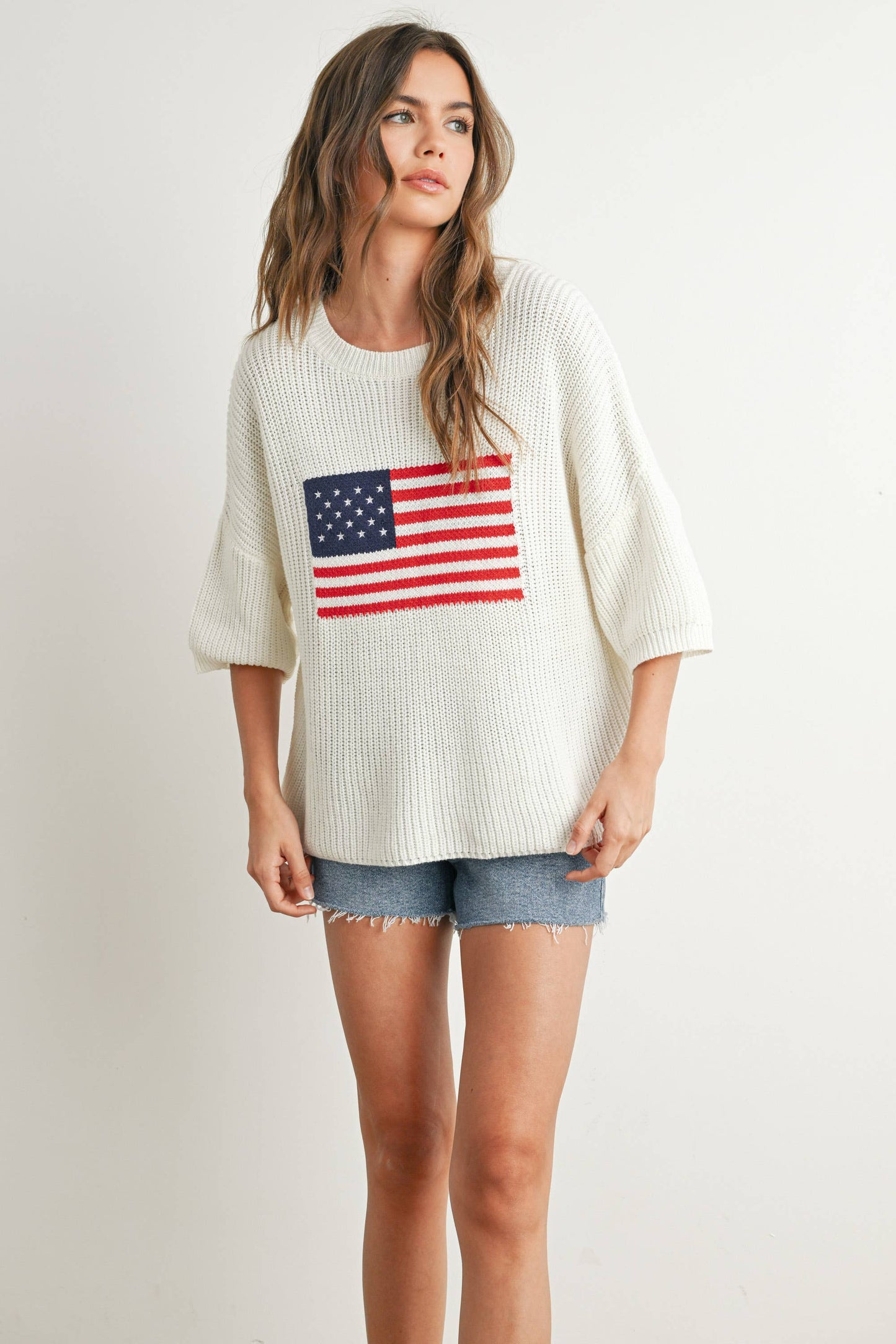 BUTTERMELON - Flag Print Knit Sweater - BMW7691