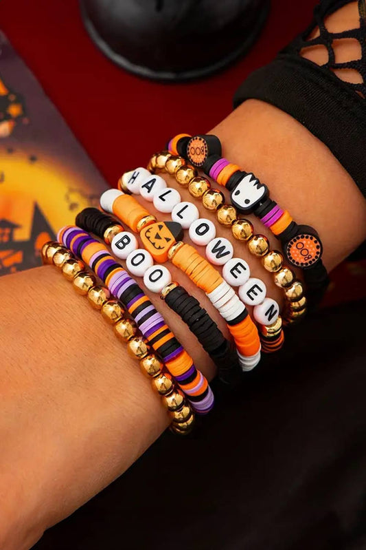 Aapparella - BOO Halloween Beaded Graphic Bracelet Set | 7pcs