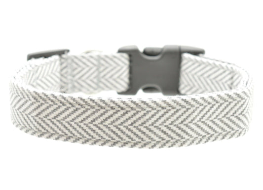 Dog Collar World - Gray Herringbone Collar