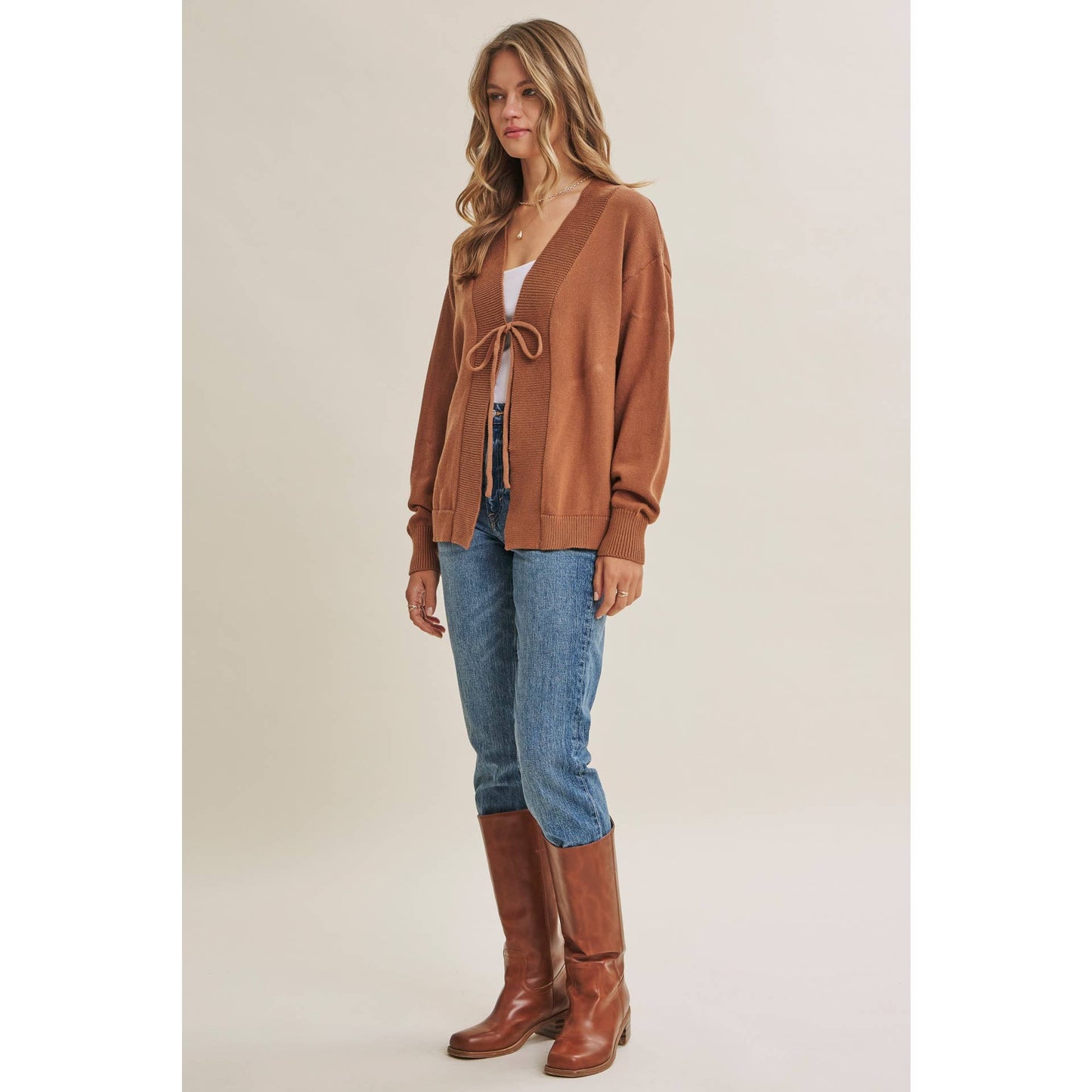 in february - SLOW GETAWAY SOFT COTTON VERSATILE SLOUCHY SWEATER CARDIGAN