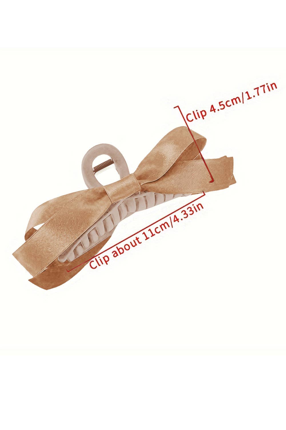 Lovesoft - Solid Color Bow Decor Large Hair Claw Clip