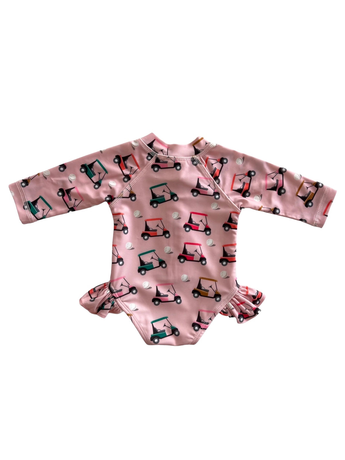 SIIX Collection - Pink Golf Cart / Skipper Rashguard Swimsuit / UPF 50+ (Baby)