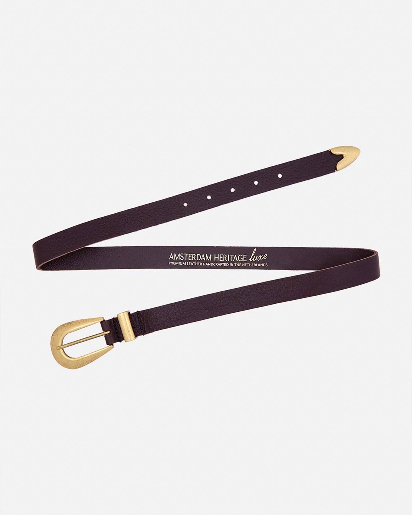 Amsterdam Heritage Leather Belts, Bags, Jackets & Apparel - MADE TO ORDER Adrie | Skinny Leather Belt Women