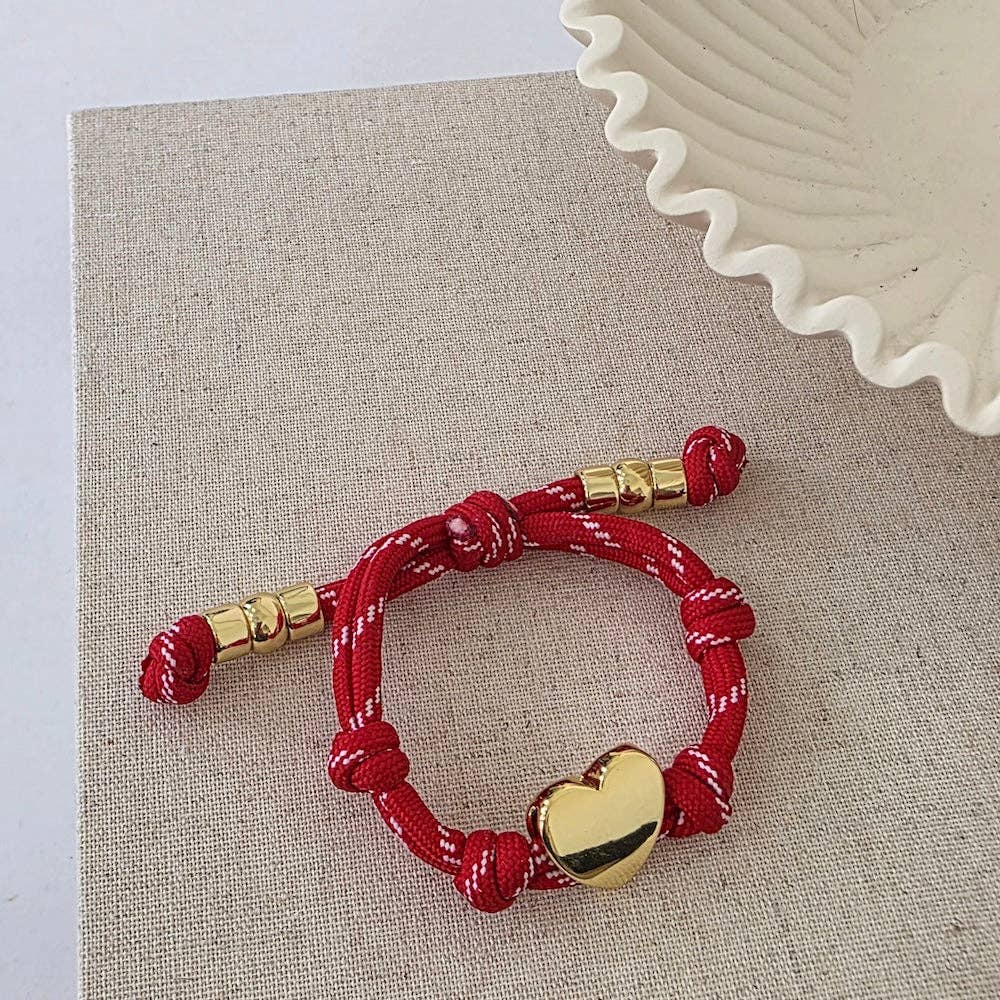 Pretty Simple - Knotty Cord Heart Bracelet - WATERPROOF