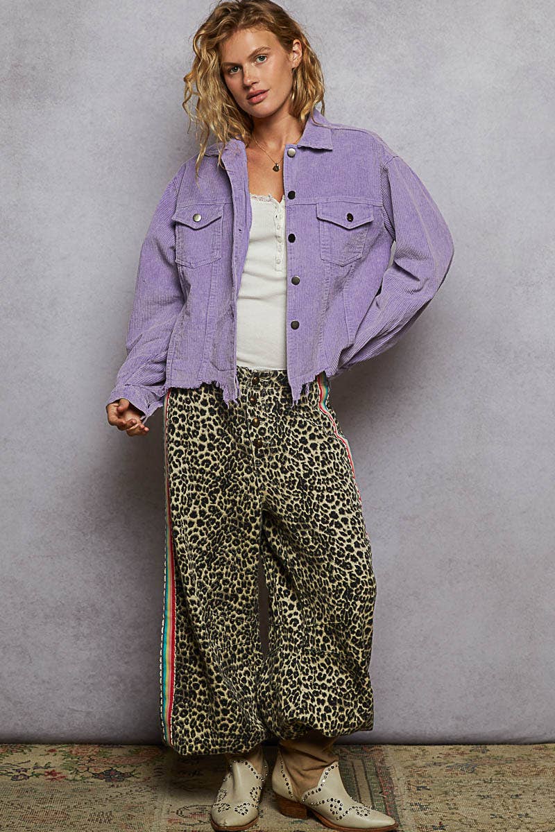 Pol Clothing - Pocket Front Button Down Corduroy Trucker Jacket SALE