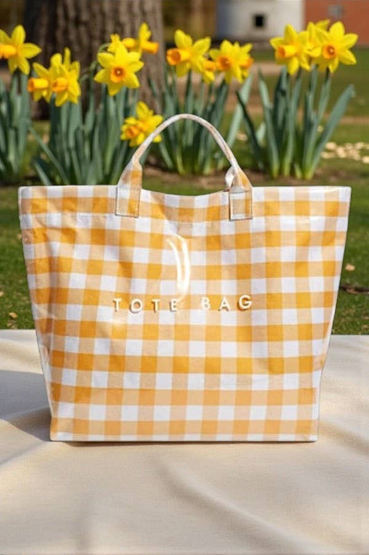 Nash Grey - Yellow Gingham TOTE BAG
