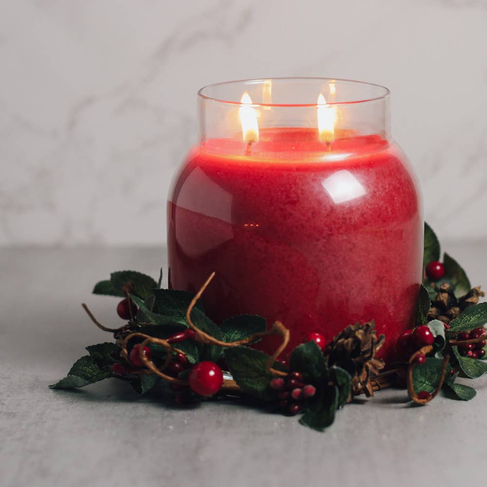 A Cheerful Giver - Winter Berry Pine Candle Ring