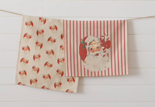 Audrey's Home & Gift - Vintage Santa Tea Towels – Set of 2 Assorted