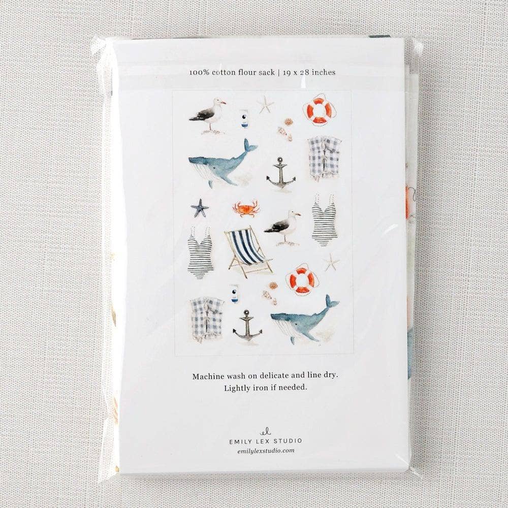 emily lex studio - Seaside cotton flour sack tea towel