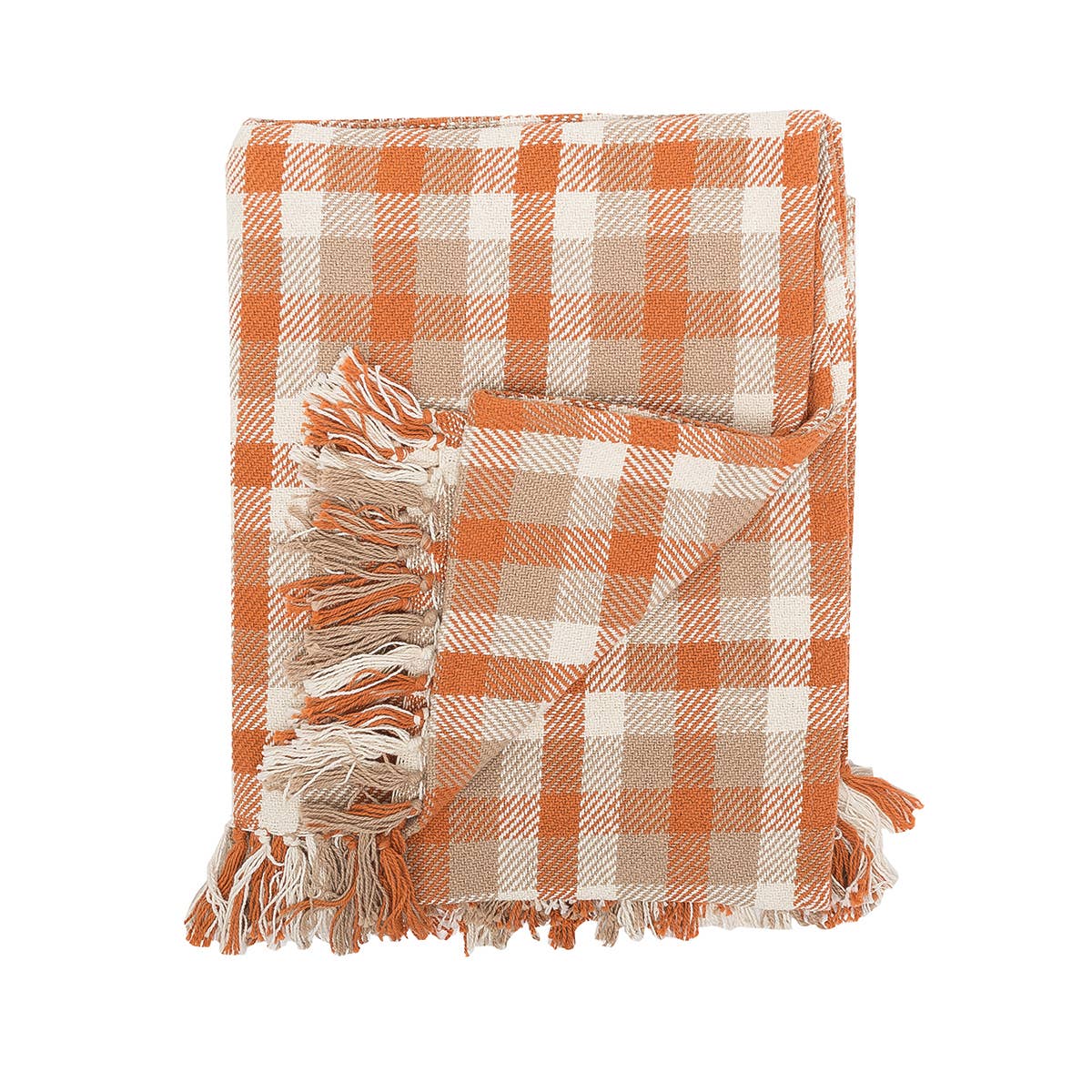 C&F Home - Fall/Harvest Dunmore Orange Check Throw Blanket