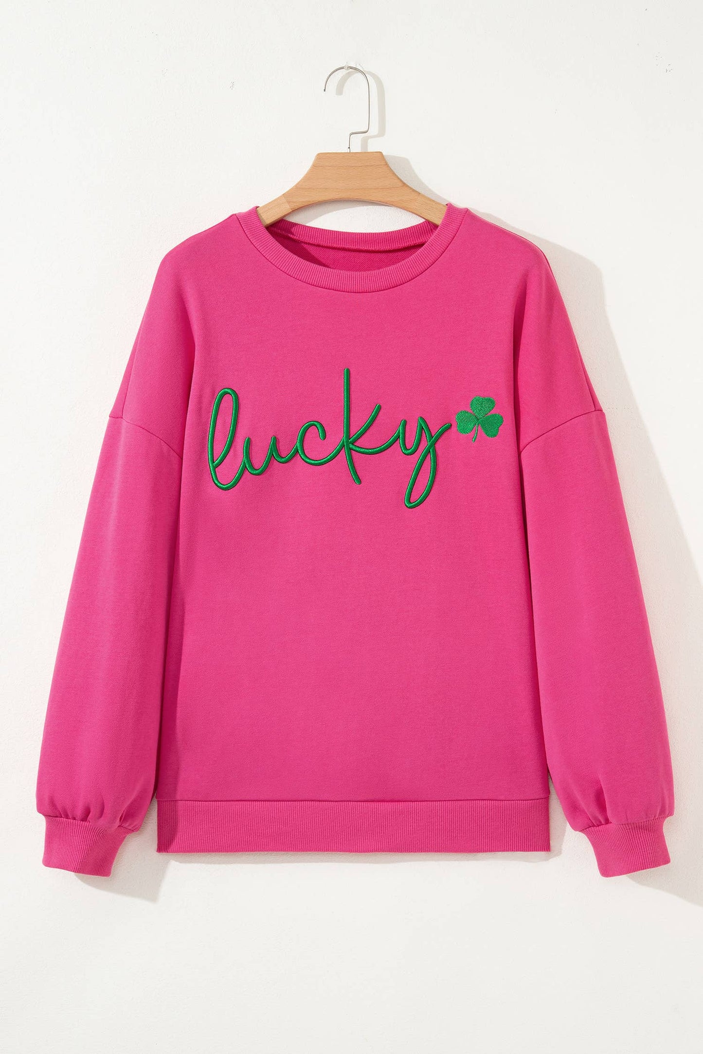 Little Daisy Closet - LDC St Patricks Lucky Embroidered Loose Pullover Sweatshirt