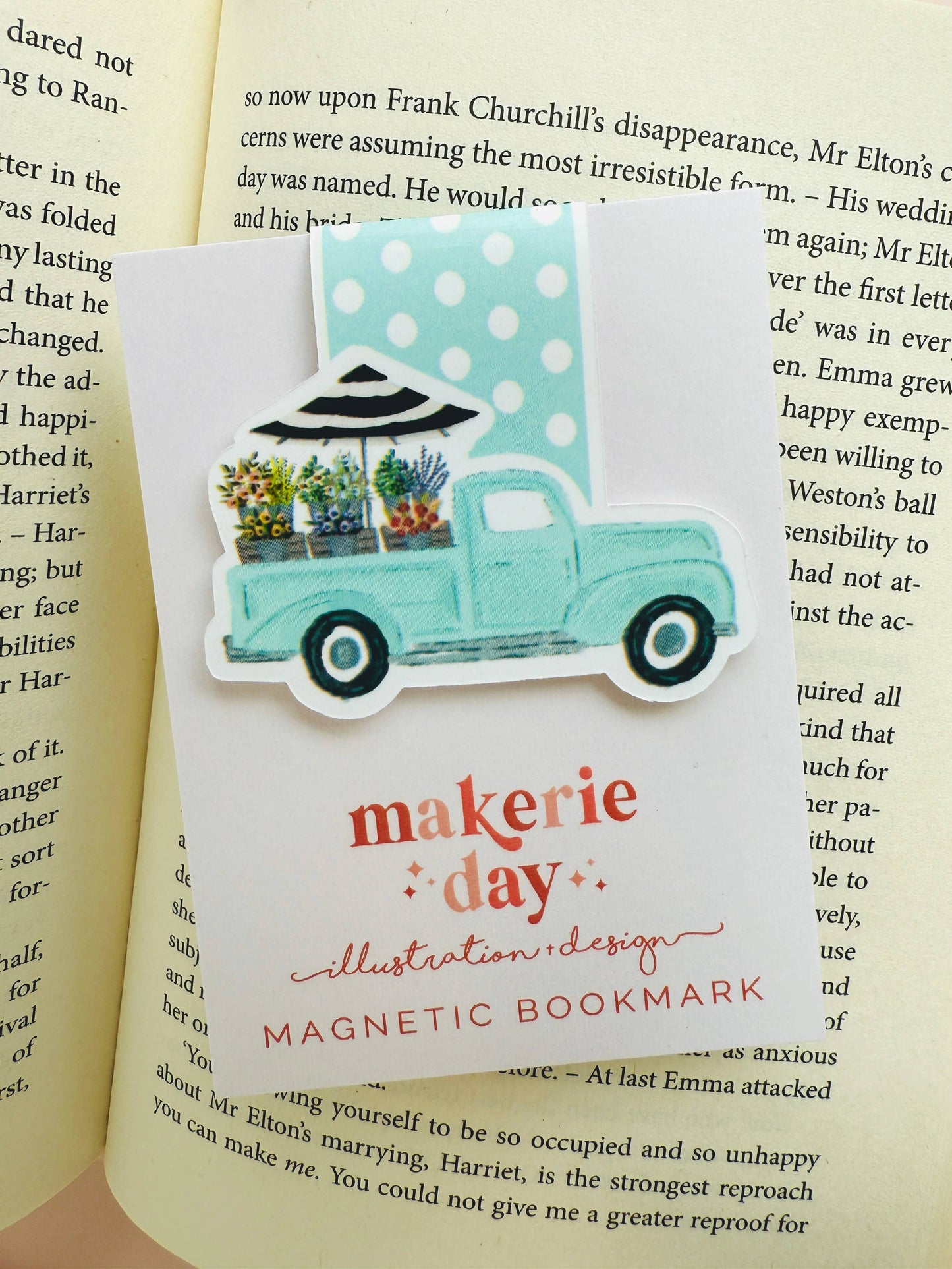 Makerie Day - Flower Truck Magnetic Bookmark
