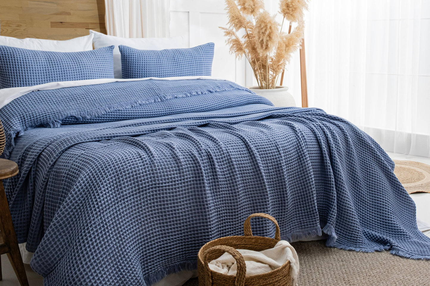 Naturloom - GOTS Certified Organic Cotton Waffle Blanket, Turkish Cotton Bedspread
