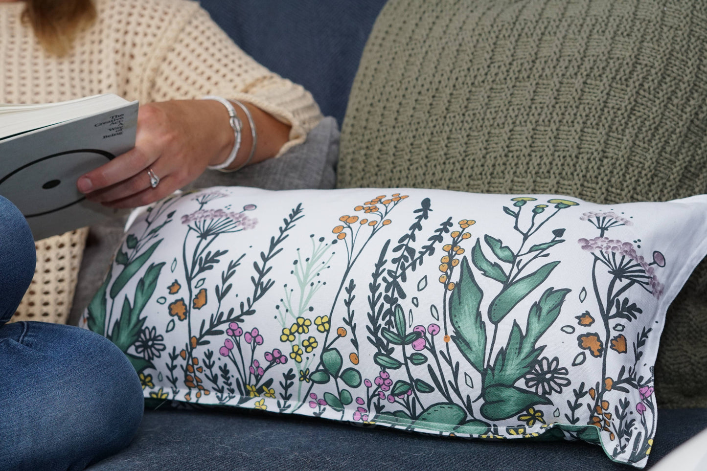 Artsy Em - Floral Harmony Throw Pillow