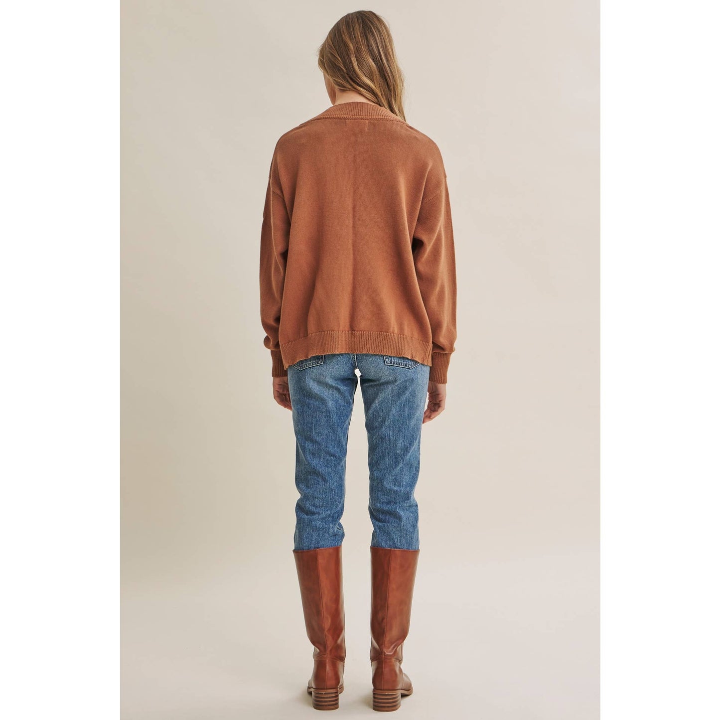 in february - SLOW GETAWAY SOFT COTTON VERSATILE SLOUCHY SWEATER CARDIGAN
