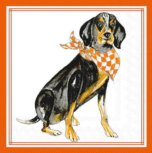 Boston International - Paper Cocktail Napkins 20 Ct Orange Coonhound Hometown Pride