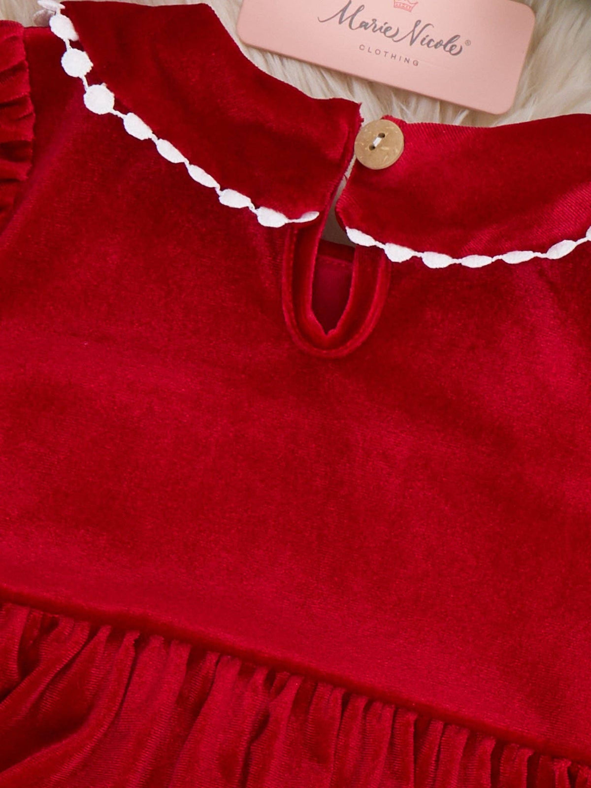 Marie Nicole Clothing - Ruby Smocked Holly Velvet Dress