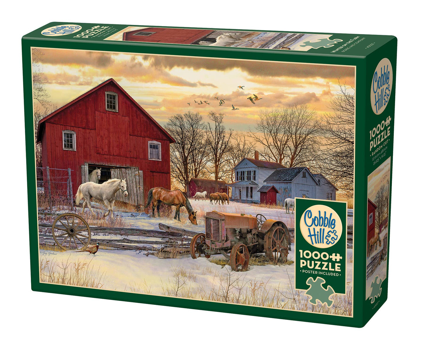 Outset Games and Cobble Hill Puzzles - Winter on the Farm 1000pc puzzle