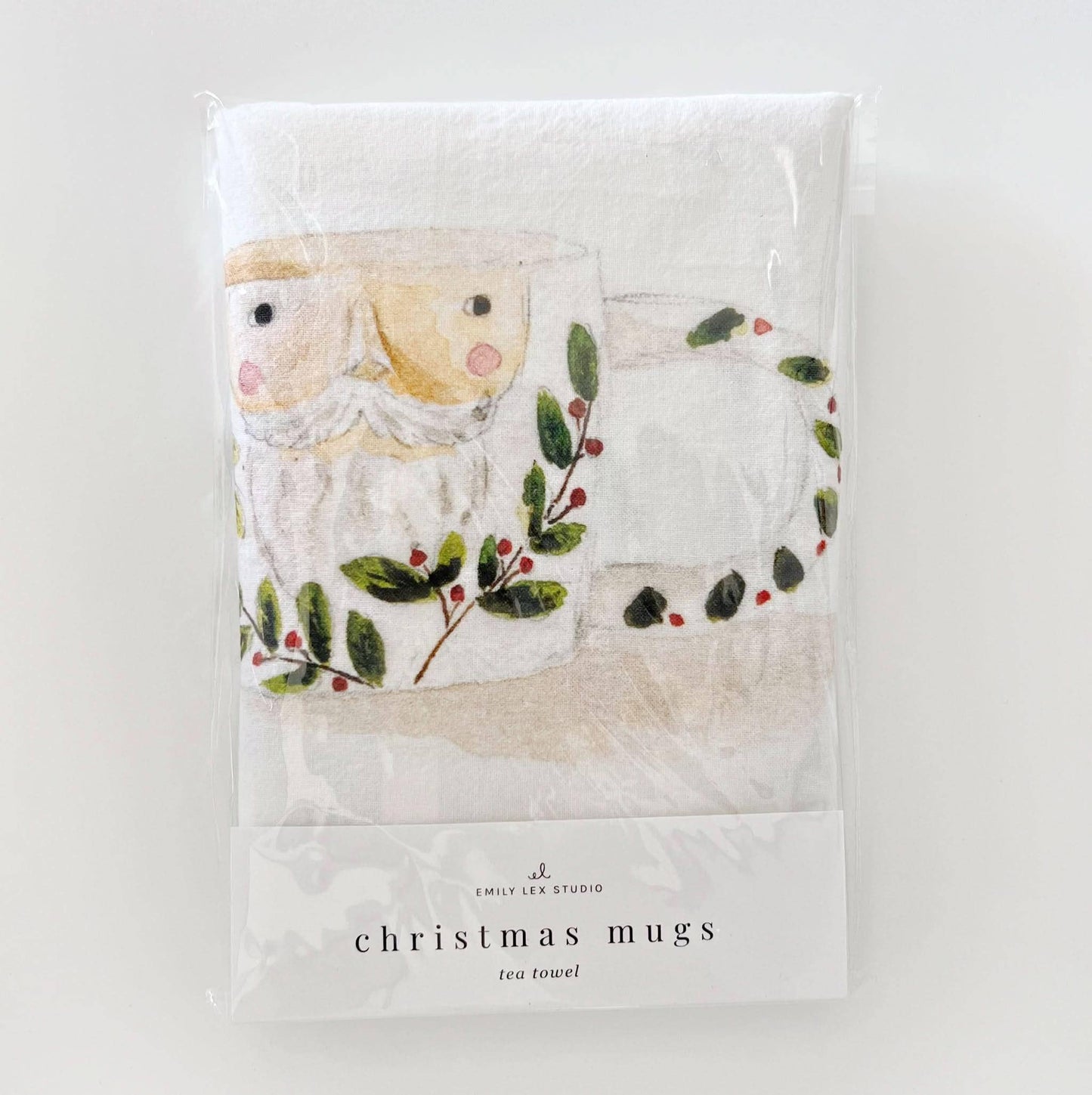 emily lex studio - Christmas mugs cotton flour sack tea towel