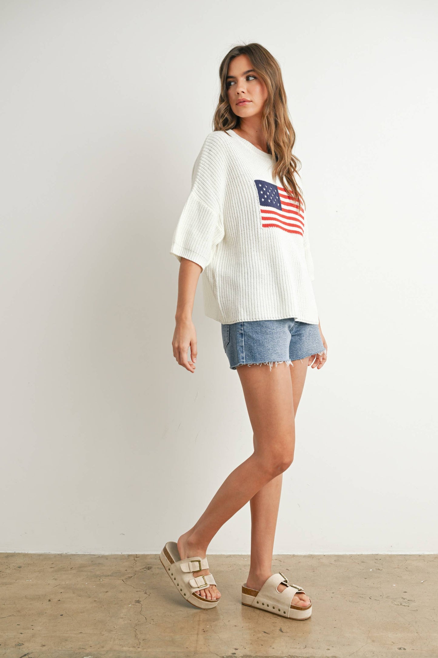 BUTTERMELON - Flag Print Knit Sweater - BMW7691
