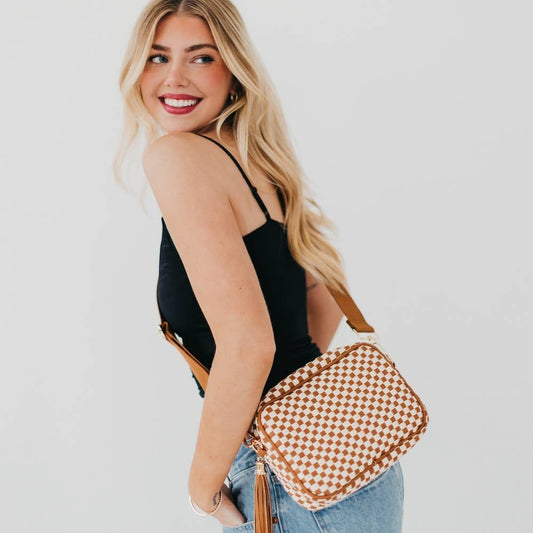 Pretty Simple - Woven Willow Camera Crossbody Bag