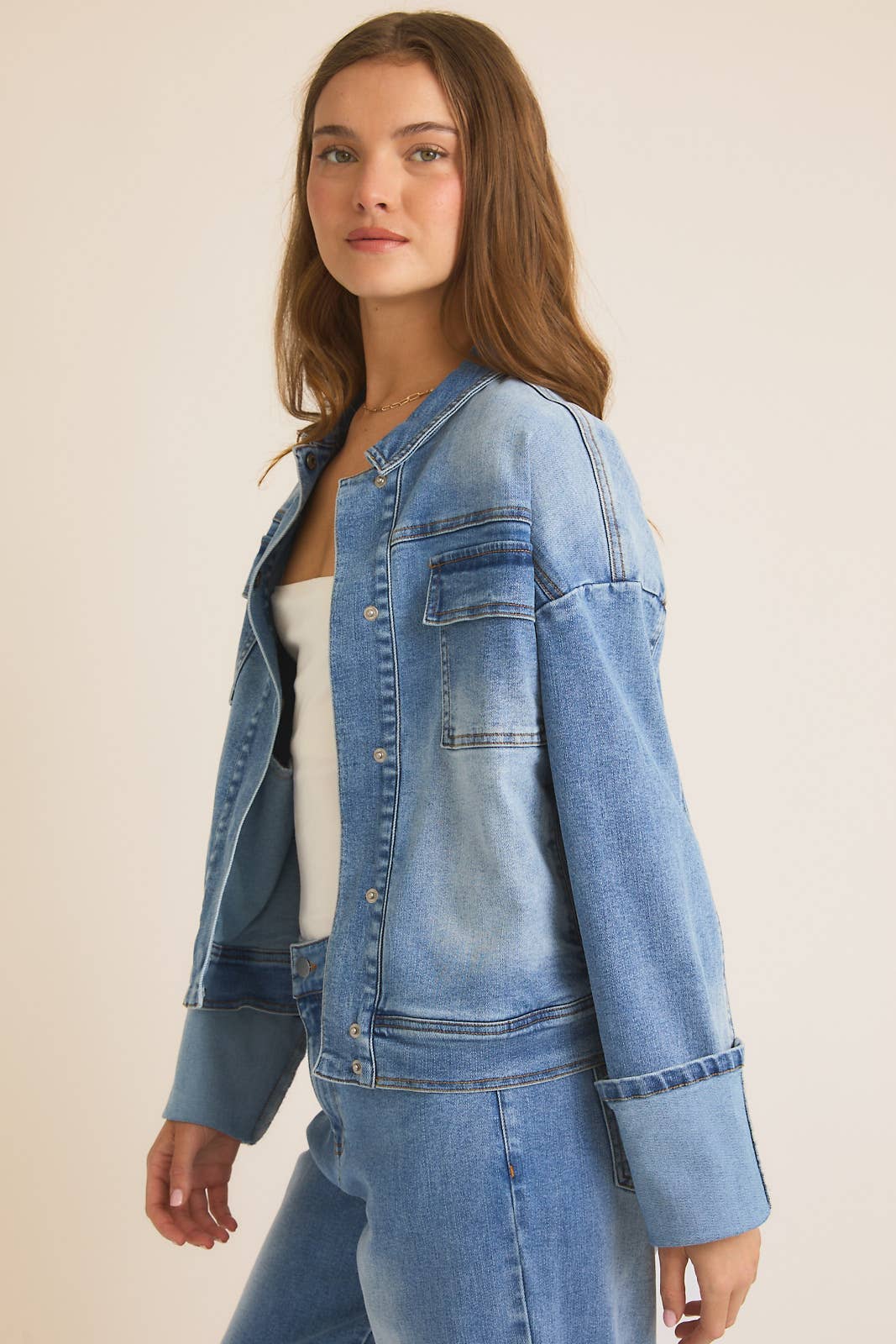 GILLI - FLAP SLEEVE TWILL JACKET