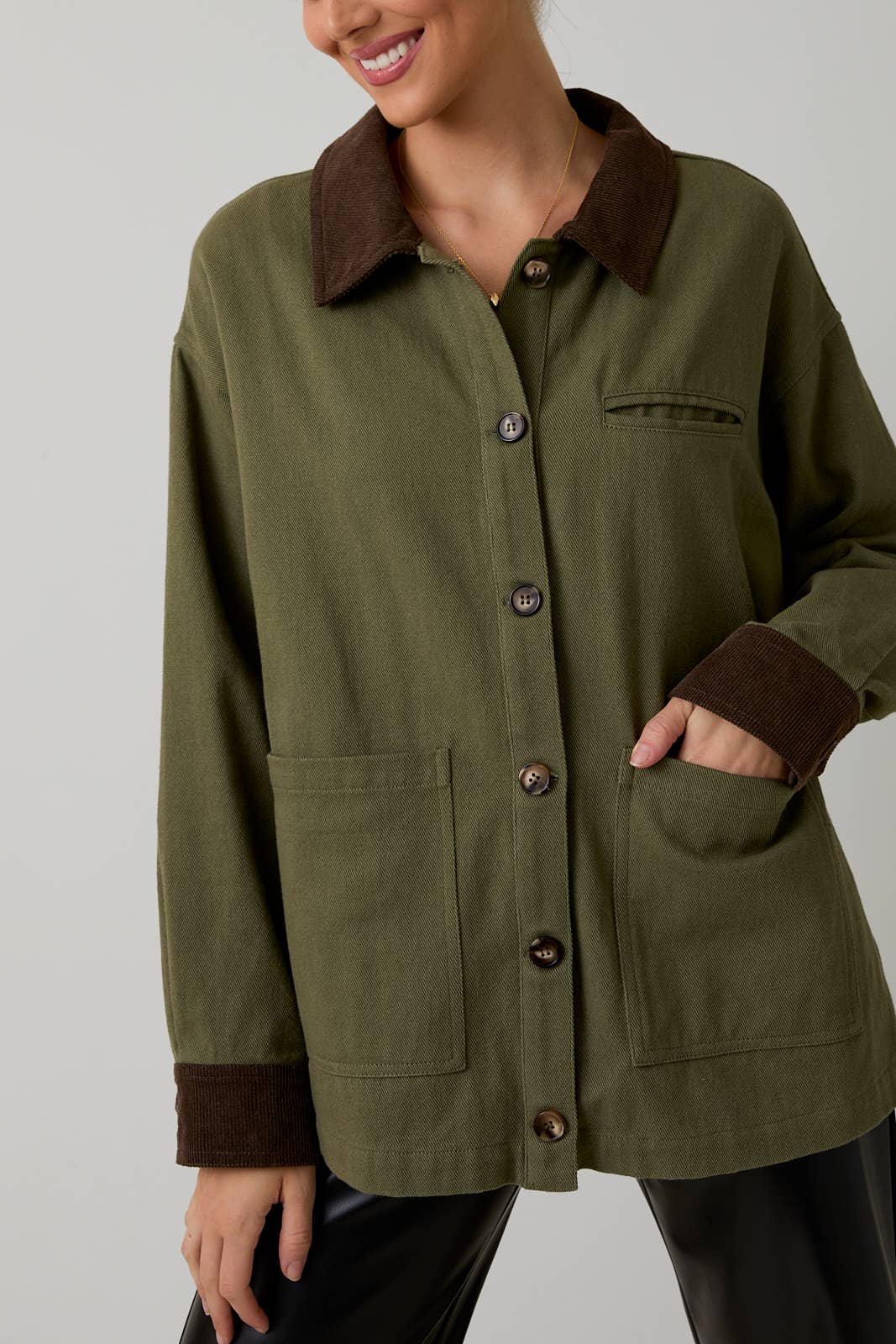 Sunday Edition by LE LIS - BUTTON DOWN BARN JACKET