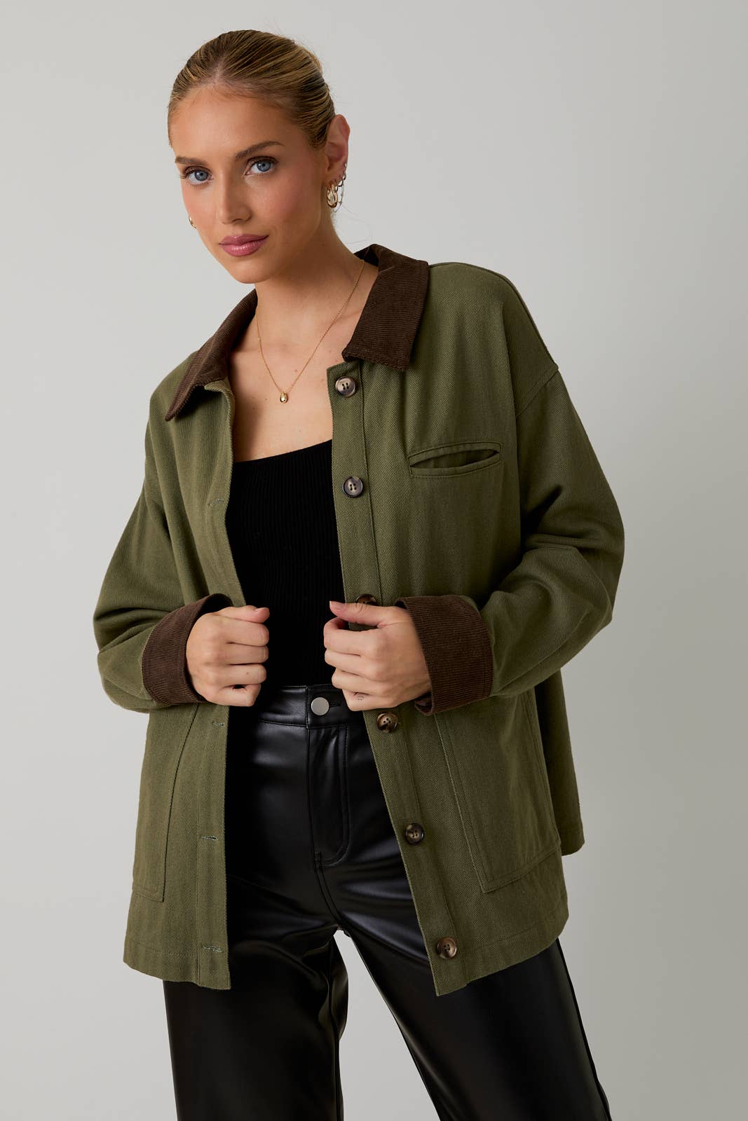 Sunday Edition by LE LIS - BUTTON DOWN BARN JACKET