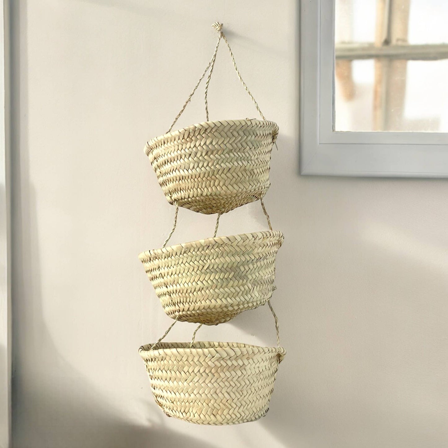 Gran Wholesale - 3-Tier Hanging Basket Storage Organizer, Wall Mount.