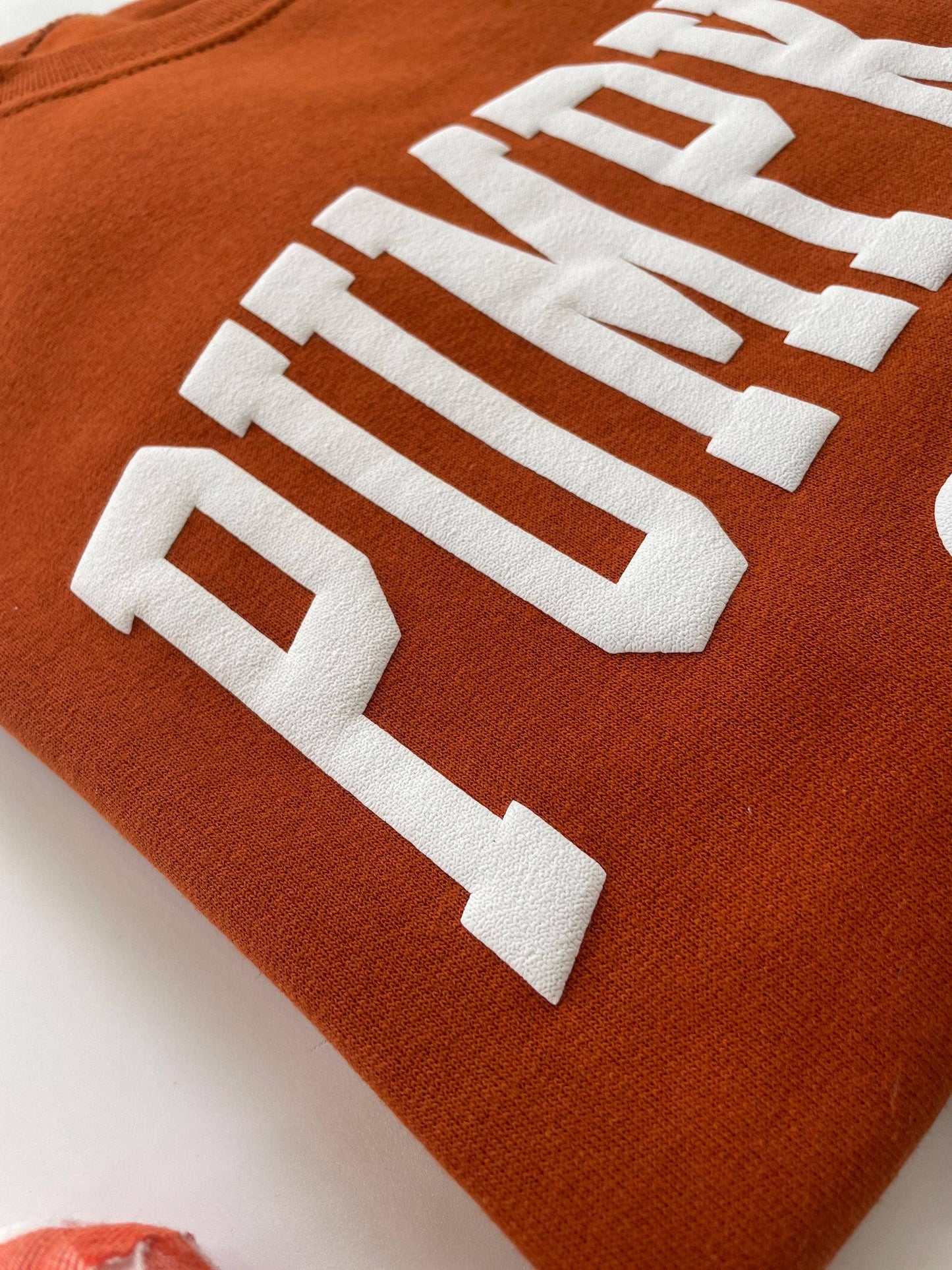 Up2ournecksinfabric - Embossed Fall Pumpkin Season Crewneck Sweatshirt