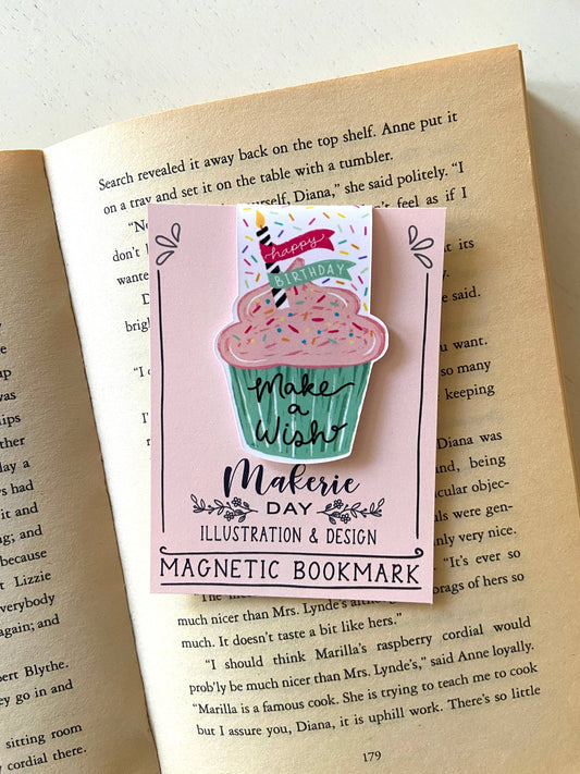 Makerie Day - Birthday Cupcake Magnetic Bookmark