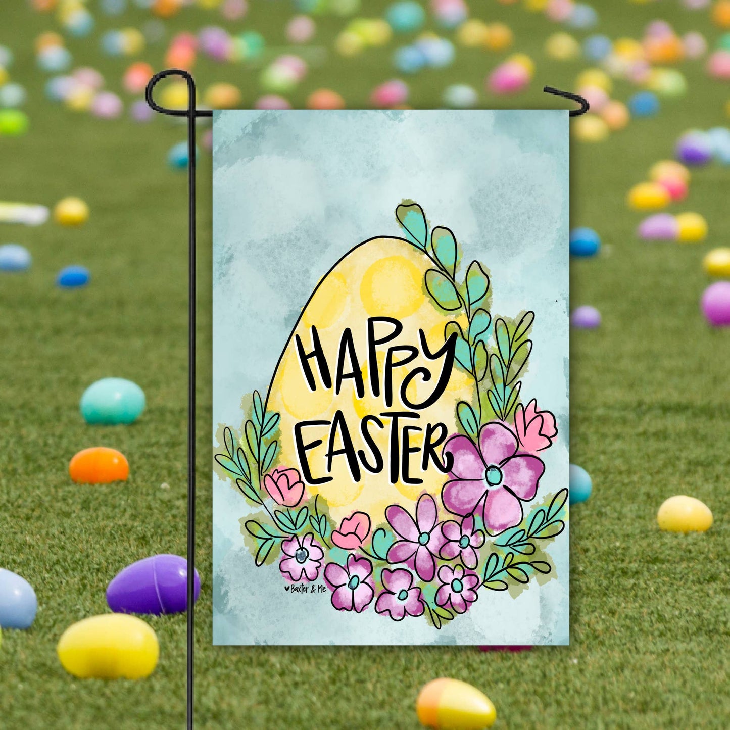 Baxter & Me - Happy Easter Egg Garden Flag