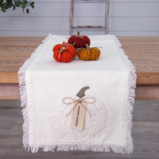 Audrey's Home & Gift - Table Runner - Raggedy Pumpkins With Fabric Tag (PC)