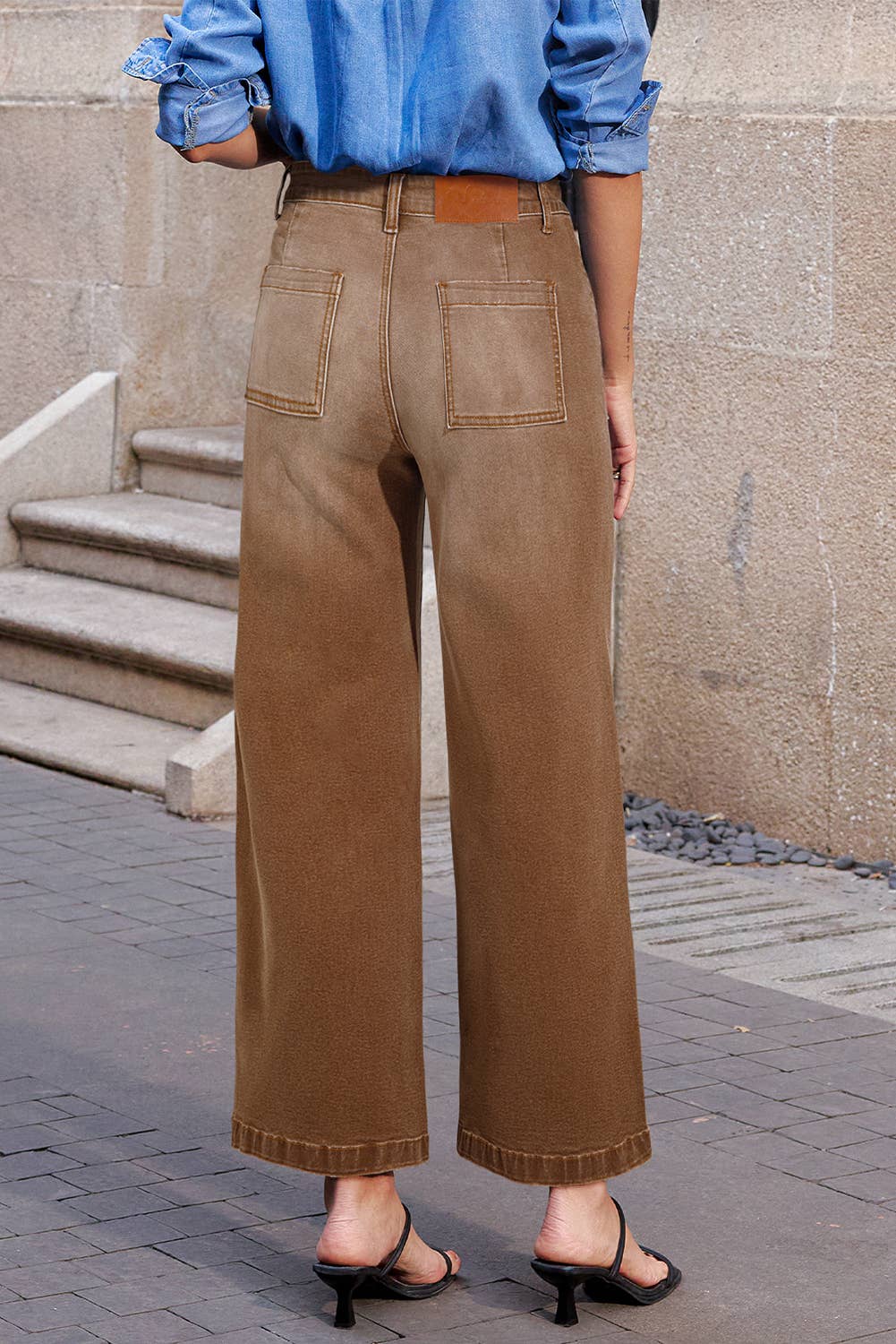1 the Woman - Mimimalist Patch Pocket Womens Shift Jeans